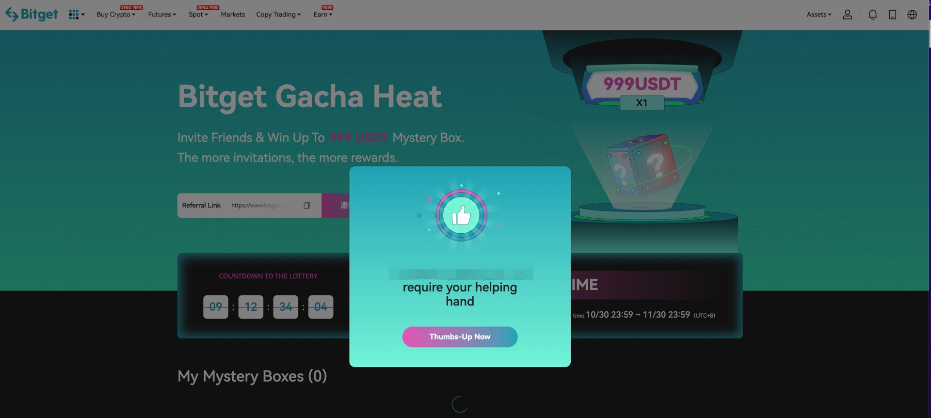 Bitget Gacha Heat: Invite Friends & Win Up To 999 USDT Mystery Box