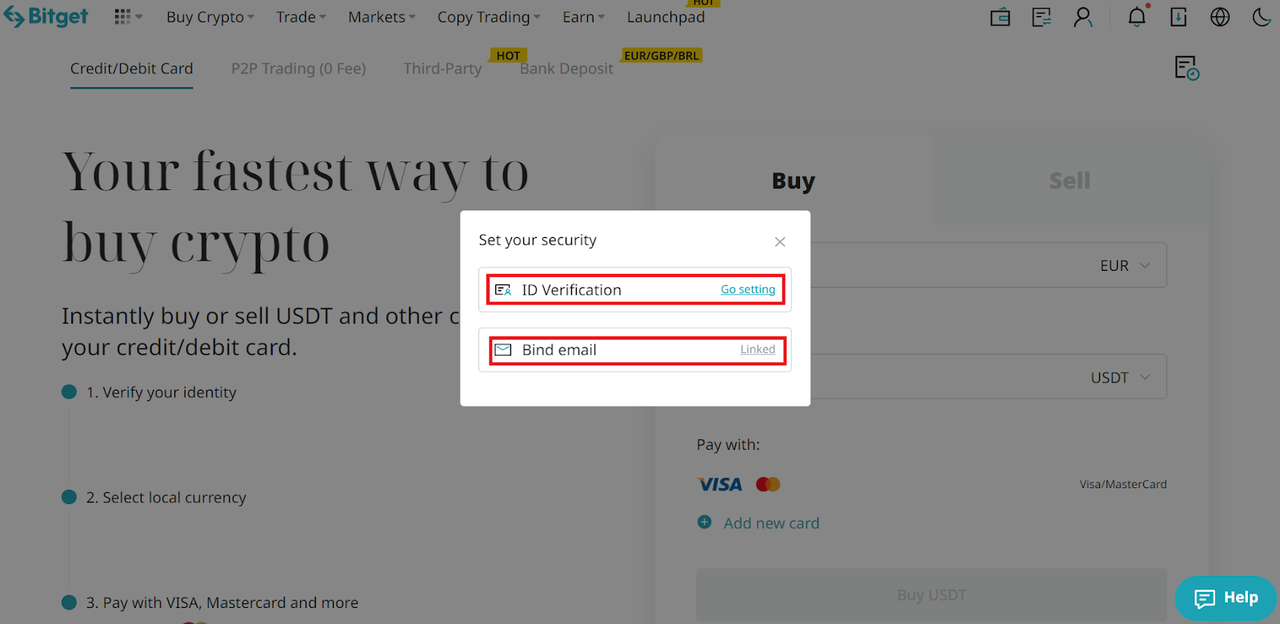 How to Buy USDT with Credit Card on Bitget image 1