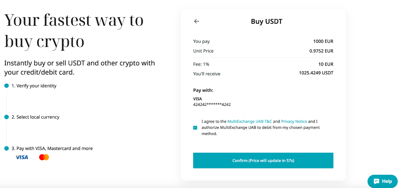 How to Buy USDT with Credit Card on Bitget image 5