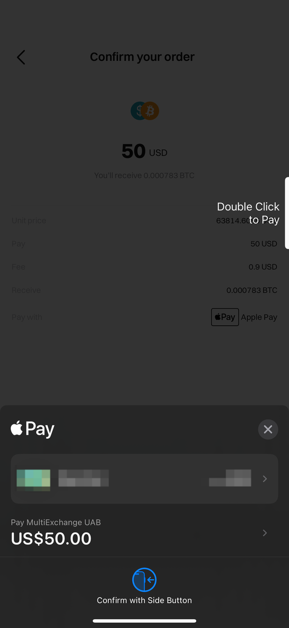 ¿Cómo comprar cripto con Google Pay y Apple Pay en Bitget? image 11