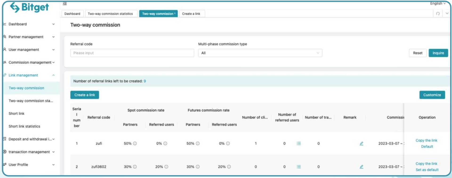 Bitget Partner Management System Tutorial image 9